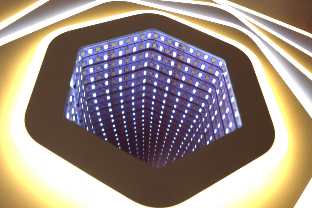 Lustra Led Design modern SLS - 3D, Aplicatie, Telecomanda, Intensitate reglabila 200w 7632