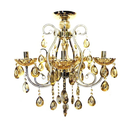 Lustra tip candelabru cristal, 5 brate, auriu E14, IP20, H0055/5