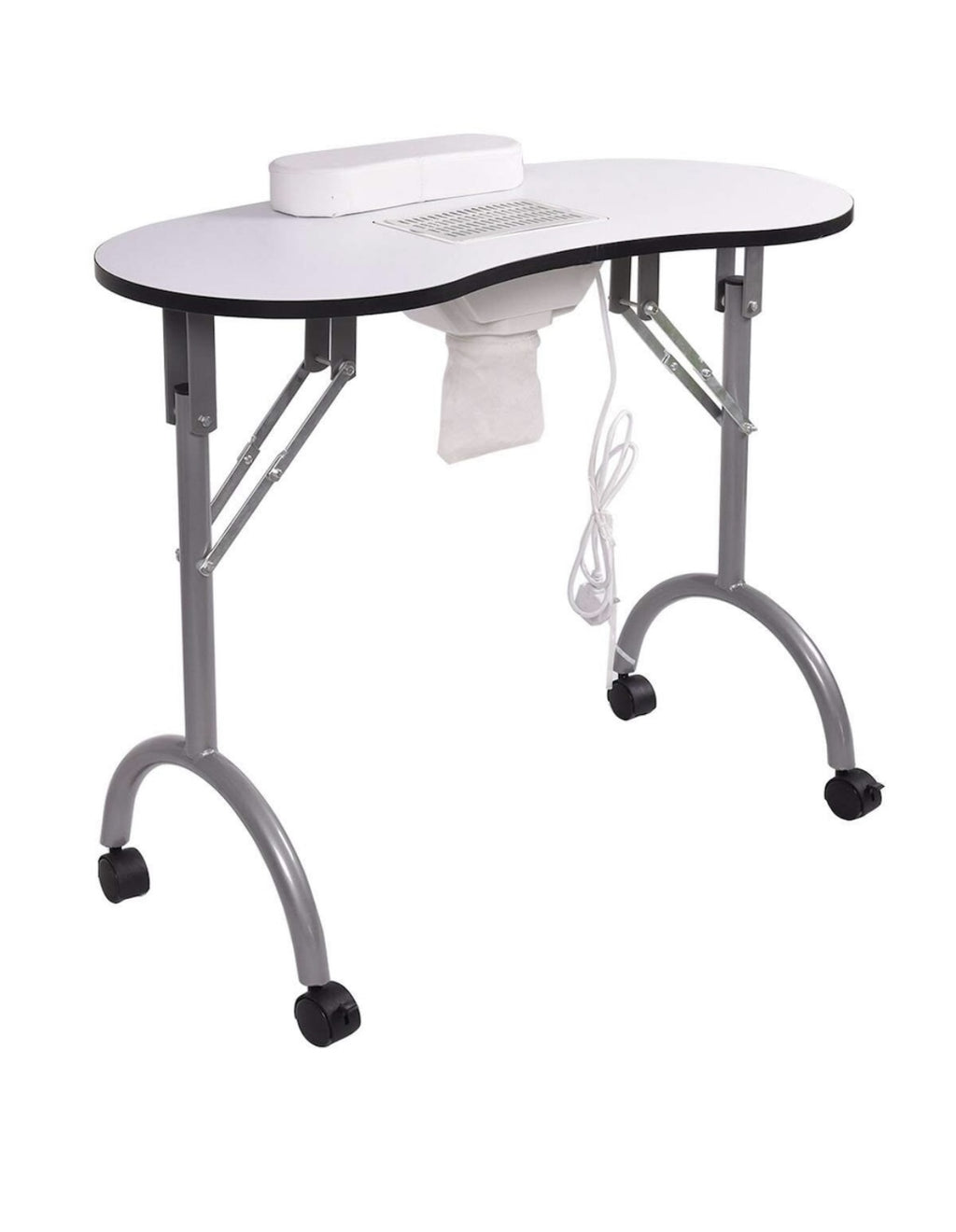 Masa portabila de manichiura cu aspirator incorporat si geanta de transport, Alb