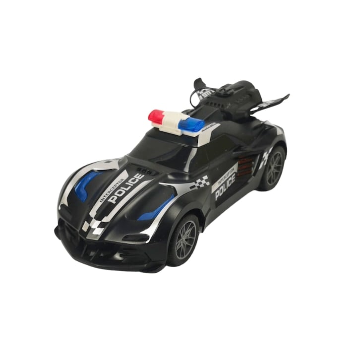 Masina de politie de jucarie cu telecomanda, KMRC, 6+, Multicolor