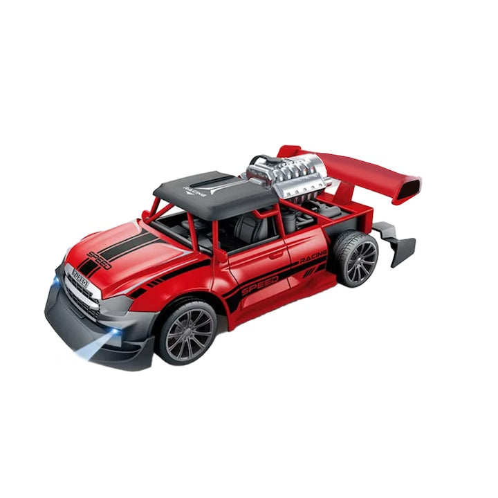 Masina R/C 4 directii, Muscle Car, cu Fum si Acumulator, 18cm, Rosie, - xStoc
