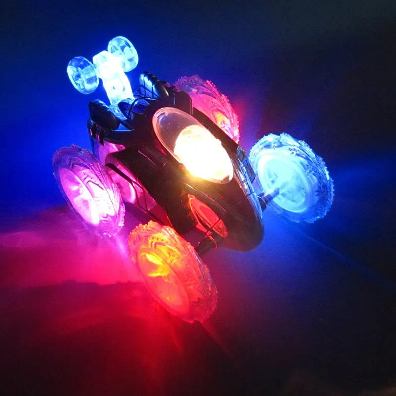 Masina RC nebuna Stunt Car cu lumini Dasher, 360 grade, multicolor