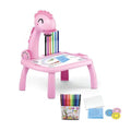 Masuta pentru desen cu proiector si accesorii, 24 modele, roz, 29.5 cm x 25 cm x 38 cm