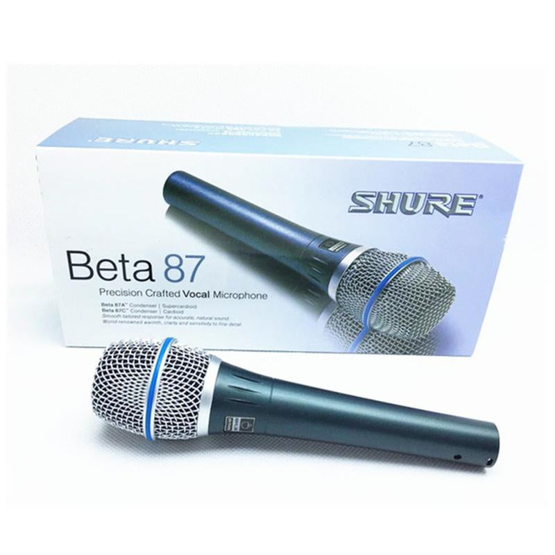 Microfon Profesional BT87 - Condensator, Supercardioid, cu Fir, Husa Protectie, Nuca pentru prindere