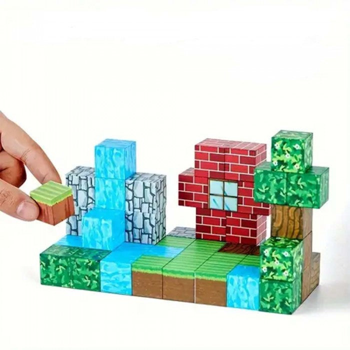 Minecube Inteligent Cuburi Magnetice de Constructie Craft, 80 buc