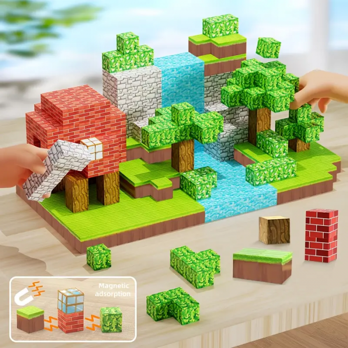 Minecube Inteligent Cuburi Magnetice de Constructie Craft, 80 buc