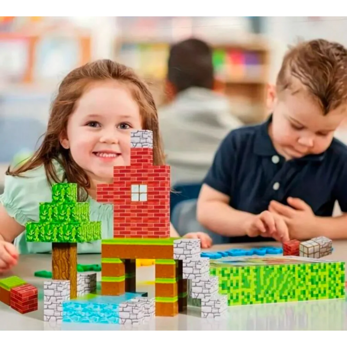 Minecube Inteligent Cuburi Magnetice de Constructie Craft, 80 buc