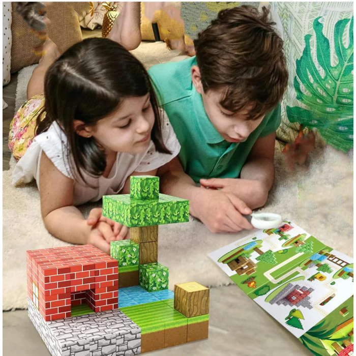 Minecube Inteligent Cuburi Magnetice de Constructie Craft, 80 buc