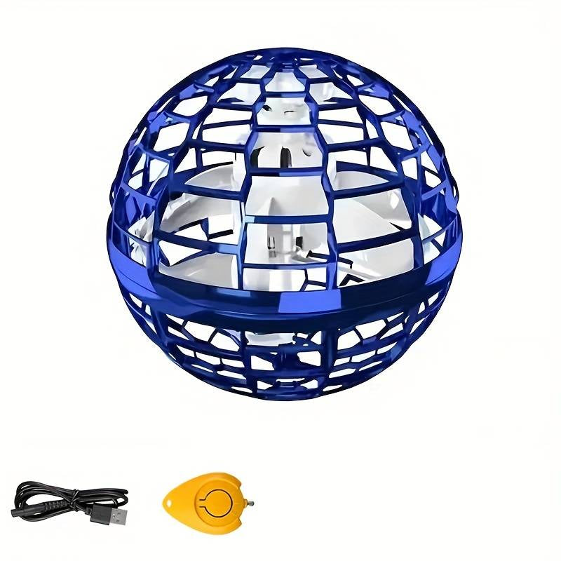 Minge zburatoare cu LED, mini drona, Flynova Pro, USB, telecomanda, Albastru