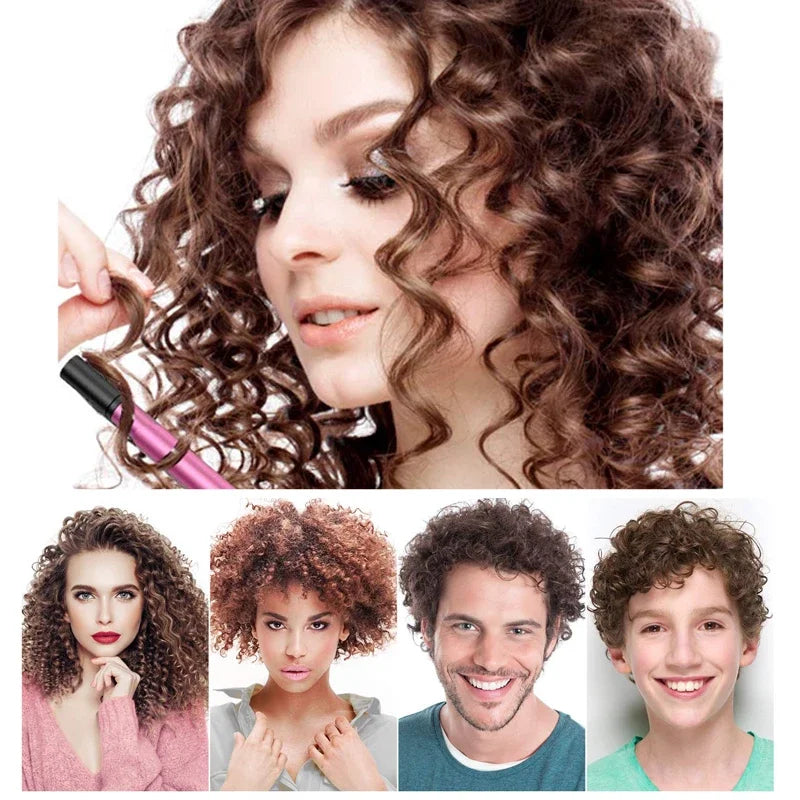 Ondulator De Par Profesional  Bucle Afro, Ceramic 9 mm,, 30W, 50-230 grade cablu rotativ 360