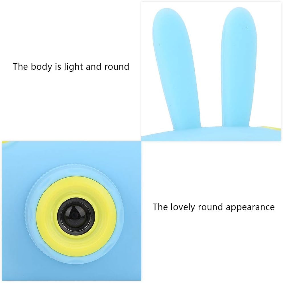 Aparat foto digital pentru copii, Blue, 1080P 30fps, LCD display 2.0", 600 mAh, Jocuri, Temporizator, Constructie durabila, ABS/Silicon