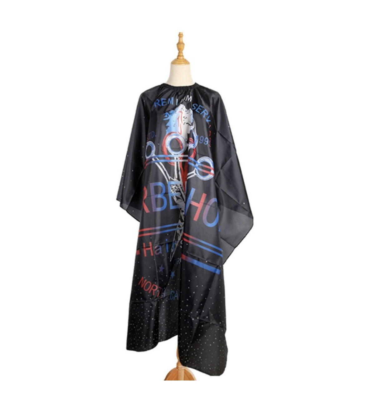 Pelerina de Frizerie QttvbTna, Rezistenta, Reutilizabila, Negru/Albastru/Mov, 160x140cm