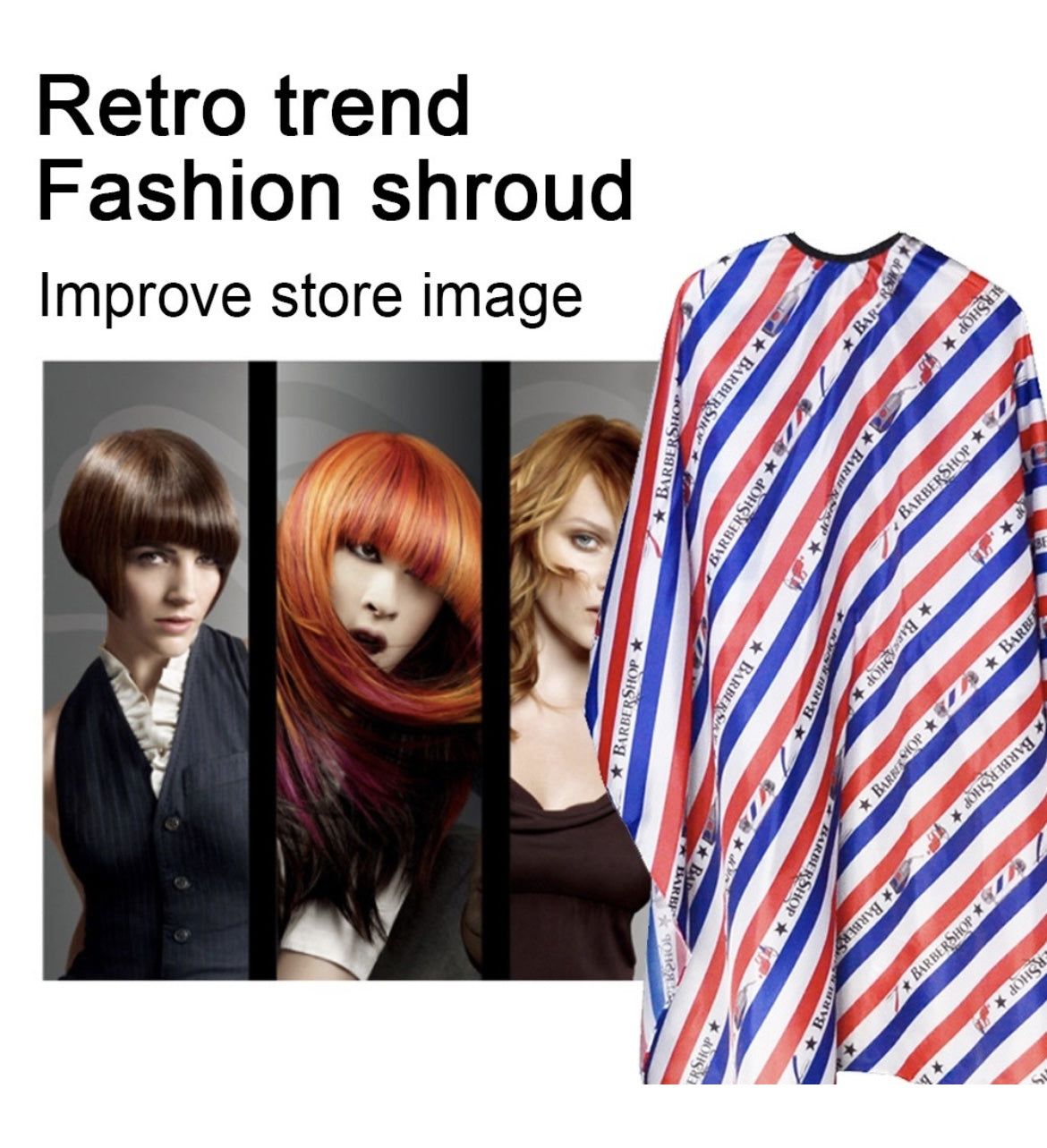 Pelerina de frizerie Rnemitery cu inchidere ajustabila, material usor, multicolor