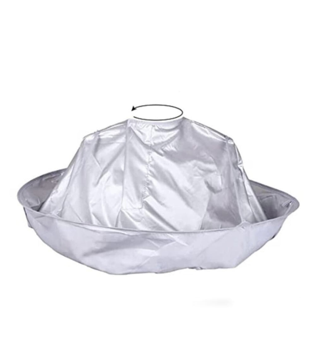 Pelerina de tuns, 60cm, gri argintiu, design umbrela, pentru barbati, 1 bucata