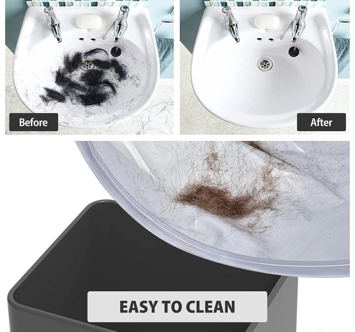 Pelerina de tuns, 60cm, gri argintiu, design umbrela, pentru barbati, 1 bucata