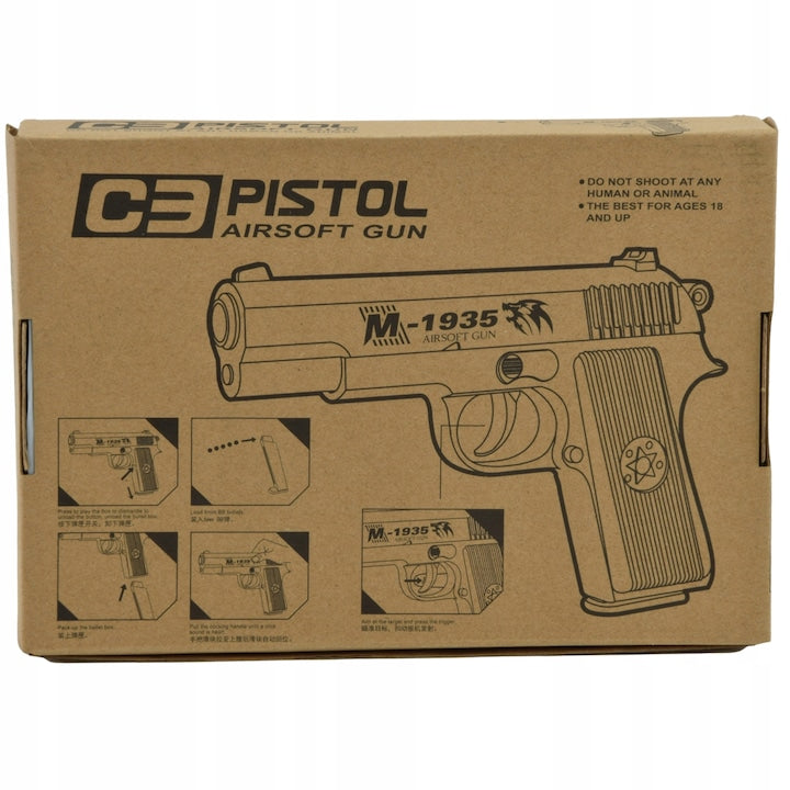 Pistol airsoft - Metalic, Arc Spring,  + 200 bile Profesionale 0.20, C3