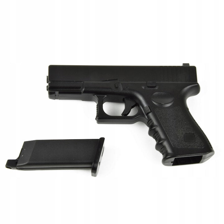 Pistol Airsoft metalic de jucarie, Replica, 6 mm, Metal/ABS, Negru C7