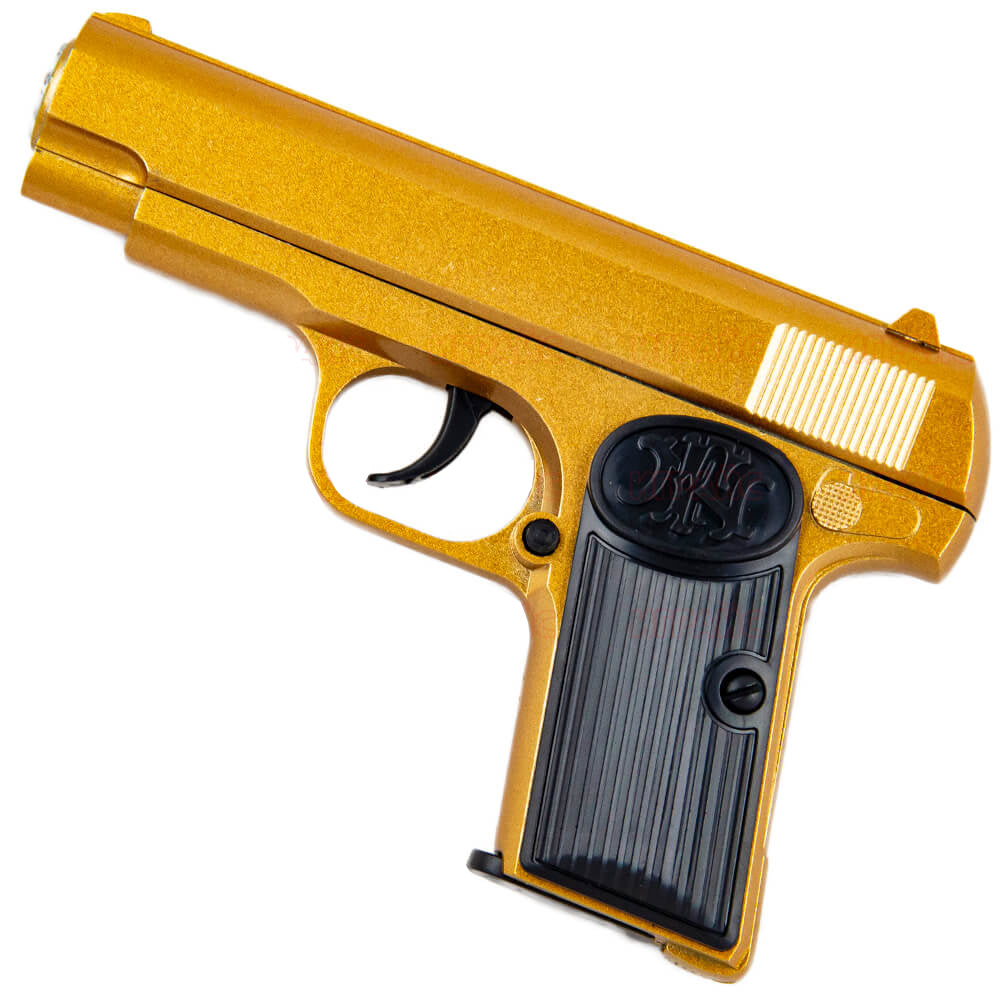 Pistol Airsoft Metalic  K112, Auriu Calibru 6mm 200 Bile Profesionale