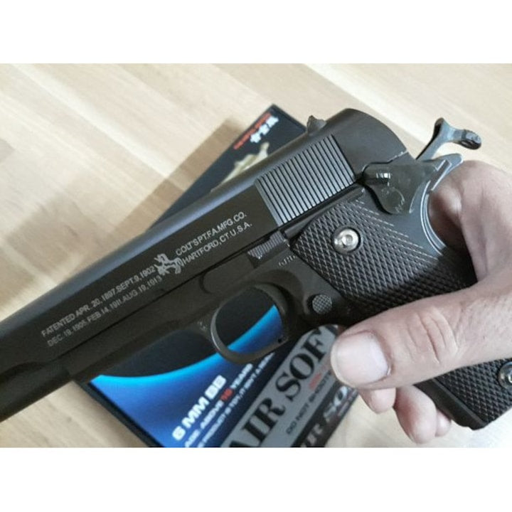Pistol Airsoft Metalic  K32, Negru Calibru 6mm 200 Bile Profesionale