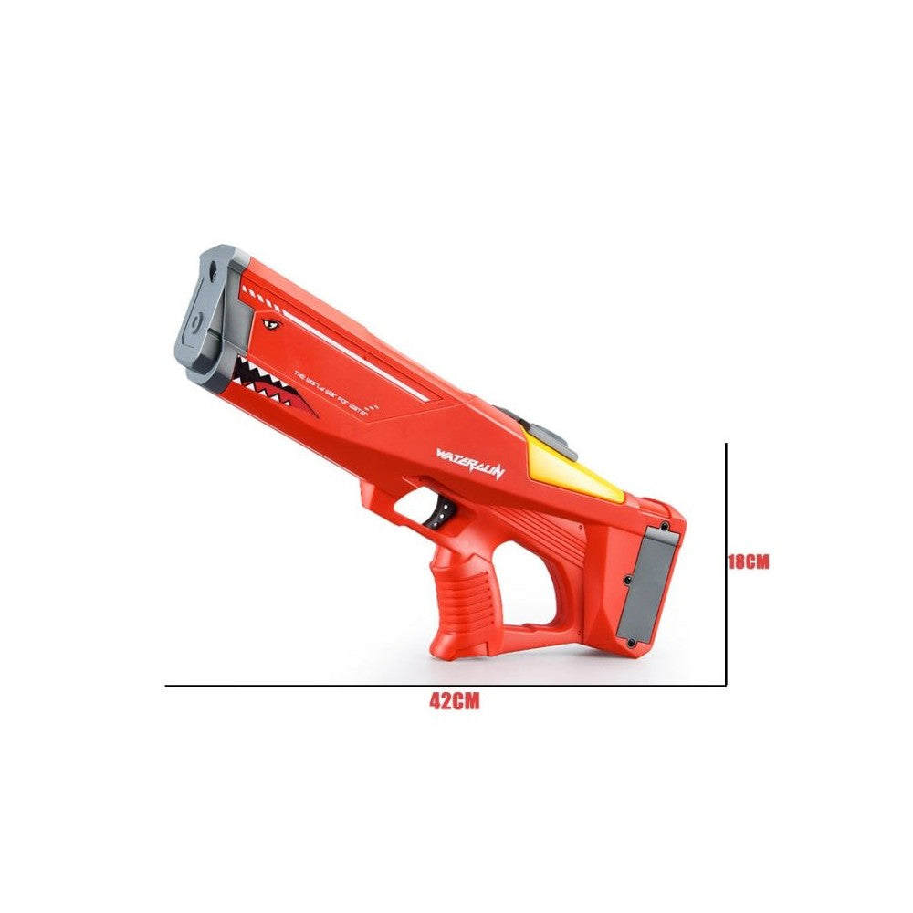 Pistol cu apa electric, distanta  jet 12m, rezervor 550ml, acumulator,  cablu USB, Rosu
