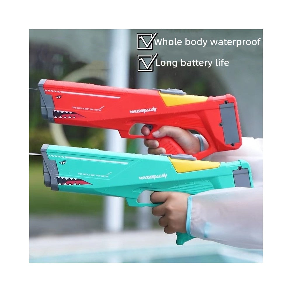 Pistol cu apa electric, distanta  jet 12m, rezervor 550ml, acumulator,  cablu USB, Rosu