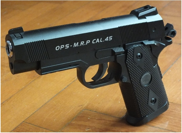 Pistol de jucarie cu aer comprimat c9 + 200 bile, Metal, Negru,