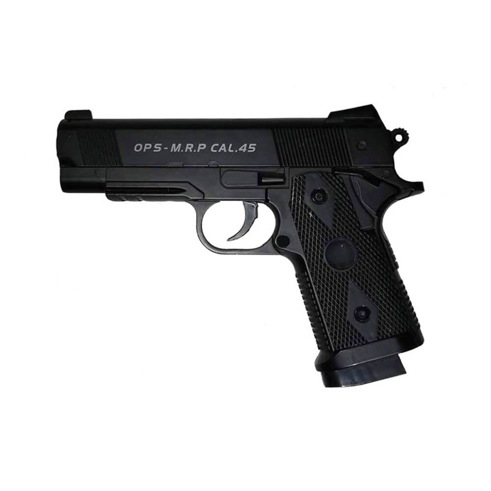 Pistol de jucarie cu aer comprimat c9 + 200 bile, Metal, Negru,