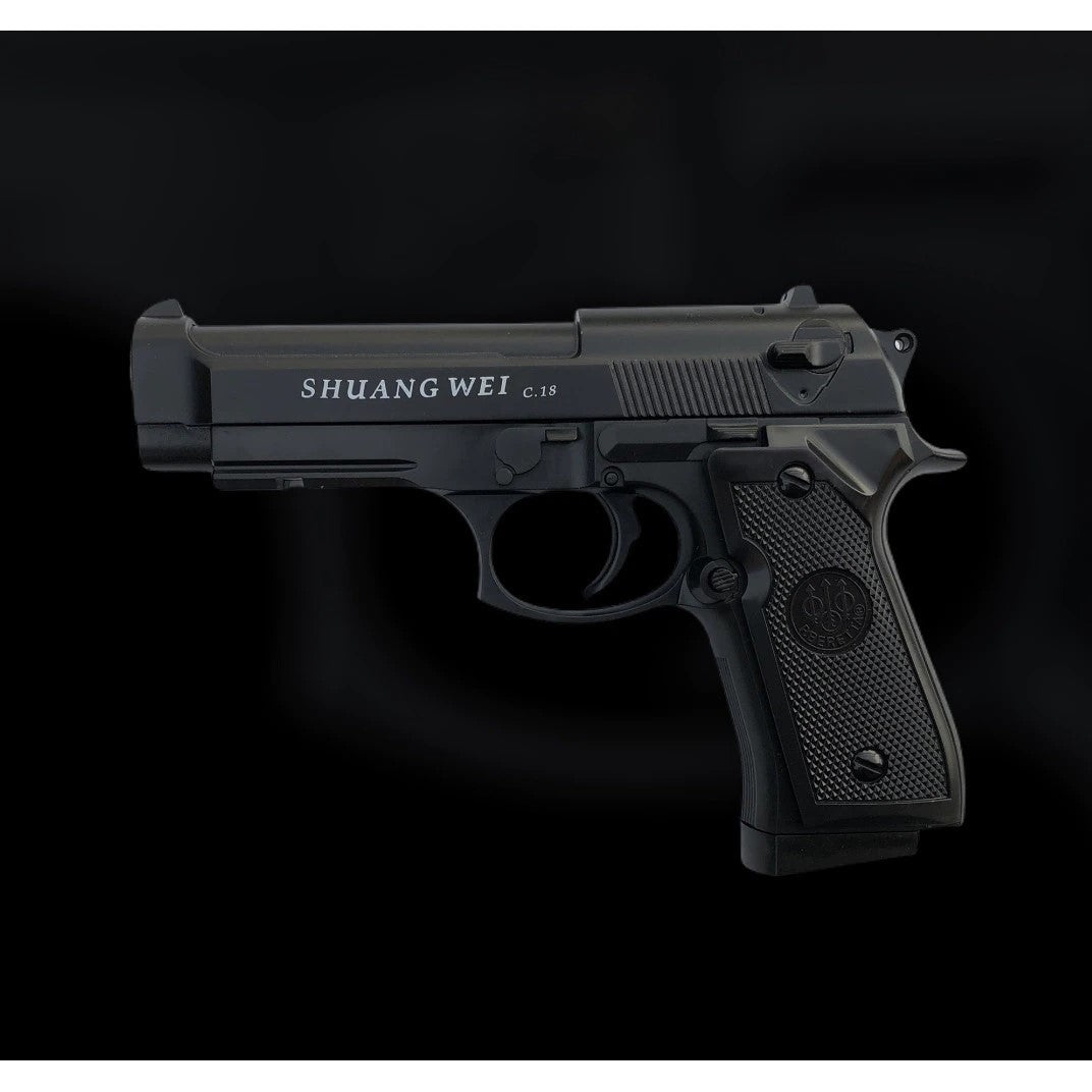 Pistol de jucarie cu aer comprimat Metalic  C18 + 200 bile 0.20 xStoc®