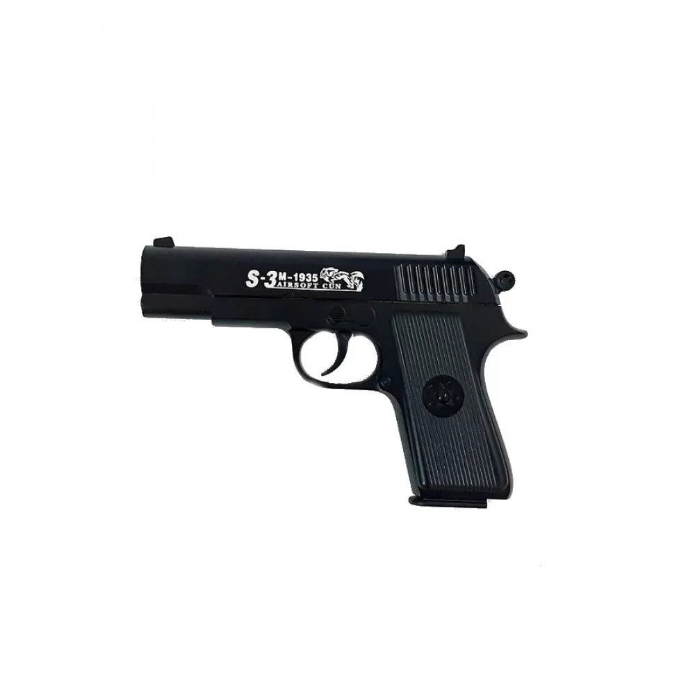 Pistol de jucarie cu aer comprimat Metalic S3 + 200 bile 0.20 xStoc®
