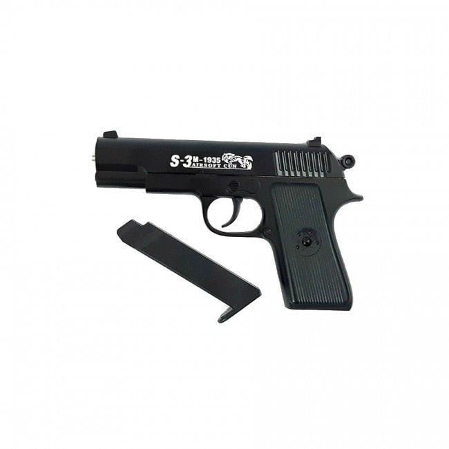 Pistol de jucarie cu aer comprimat Metalic S3 + 200 bile 0.20 xStoc®