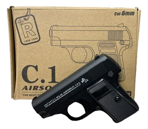Pistol de jucarie cu aer comprimat Metalic K112   200 bile 0.20 xStoc®