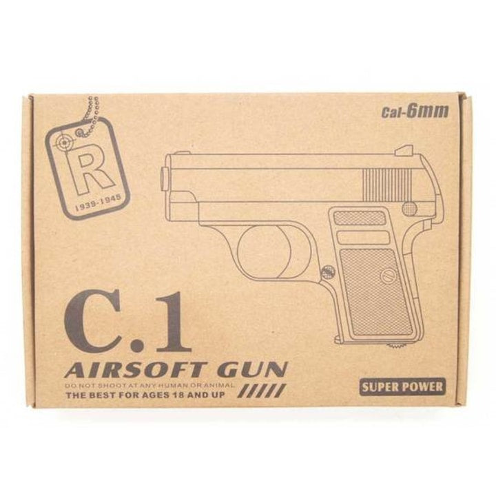 Pistol de jucarie cu aer comprimat Metalic K112   200 bile 0.20 xStoc®