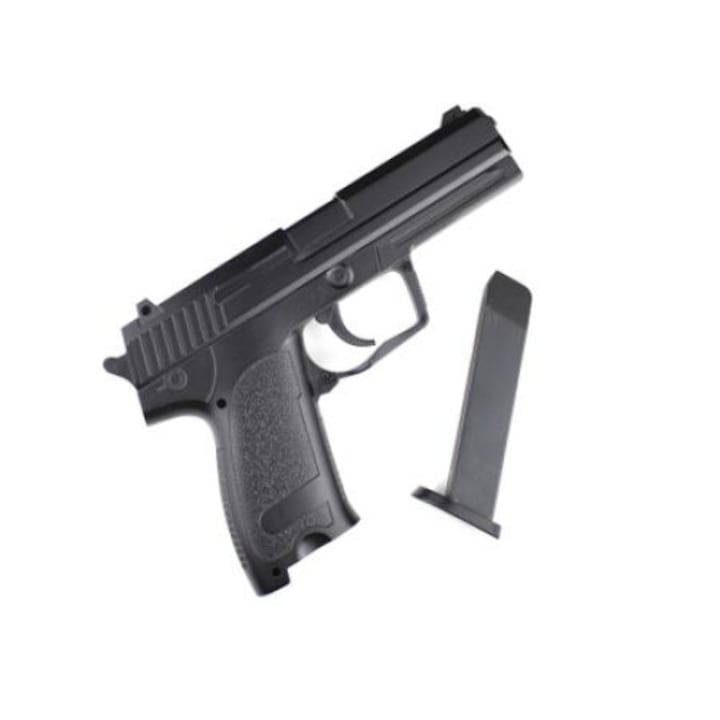 Pistol de jucarie cu aer comprimat S2 + 200 bile, Metal, Negru