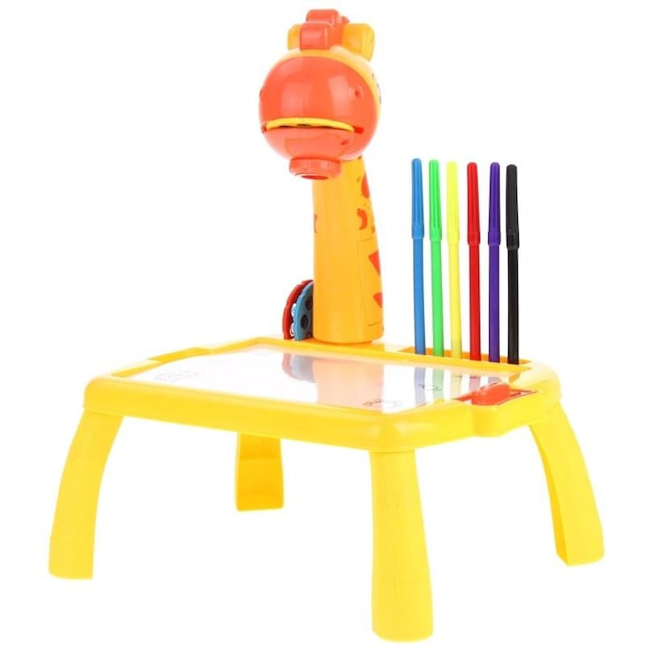 Proiector pentru desen , set cu 3 discuri, 12 markere, 30x23x37cm, multicolor