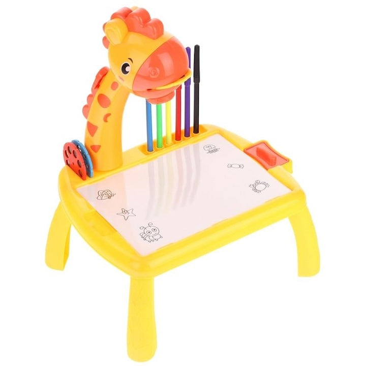 Proiector pentru desen , set cu 3 discuri, 12 markere, 30x23x37cm, multicolor