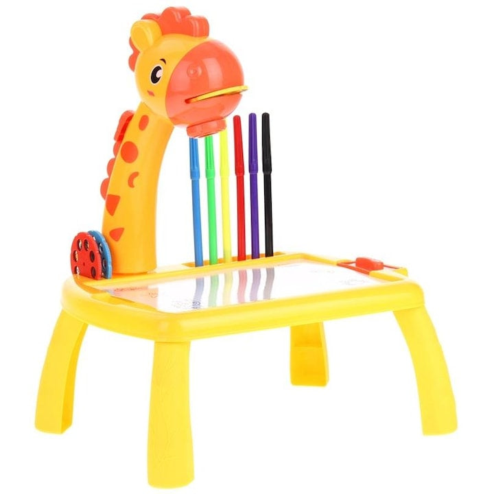 Proiector pentru desen , set cu 3 discuri, 12 markere, 30x23x37cm, multicolor