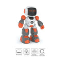 Robot inteligent cu telecomanda sub forma de ceas, dansator, alb/portocaliu, 27 cm