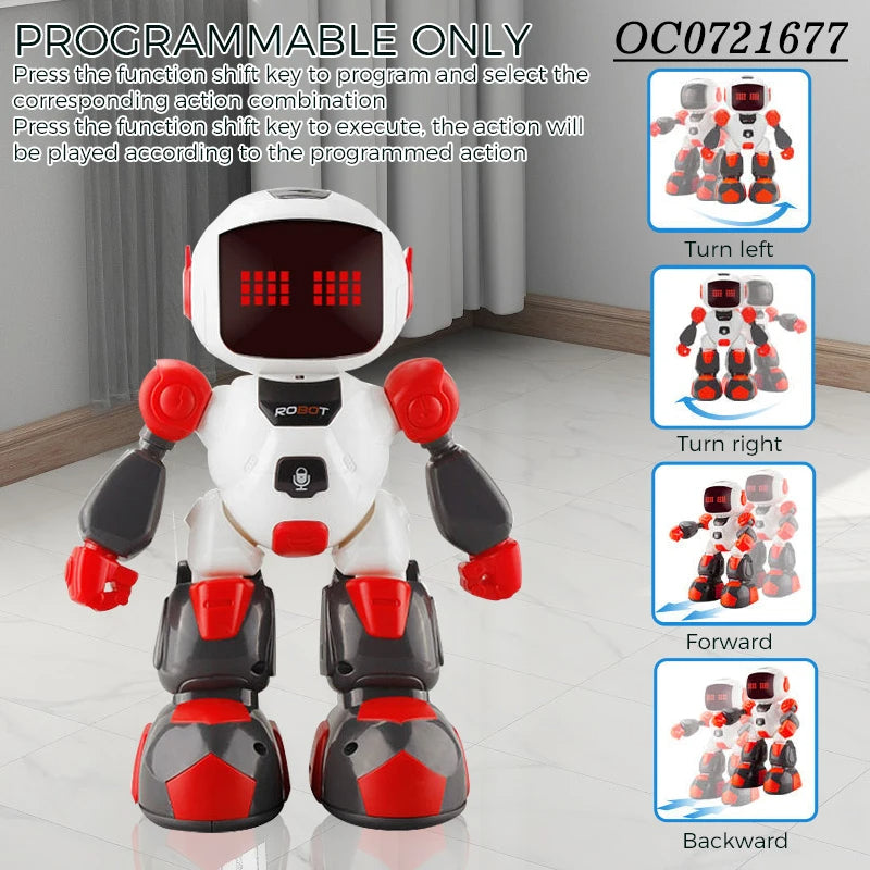 Robot inteligent cu telecomanda sub forma de ceas, dansator, alb/verde, 27 cm