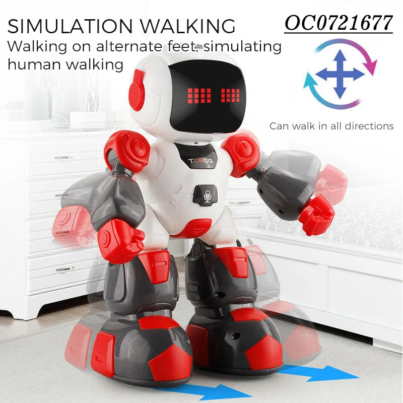 Robot inteligent cu telecomanda sub forma de ceas, dansator, alb/verde, 27 cm