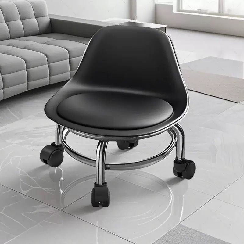 Scaun de Pedichiura cu Spatar pe Role , Rotire 360 - Black