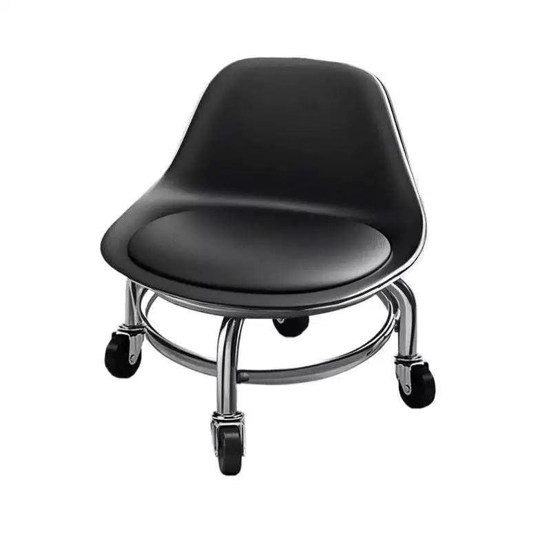 Scaun de Pedichiura cu Spatar pe Role , Rotire 360 - Black