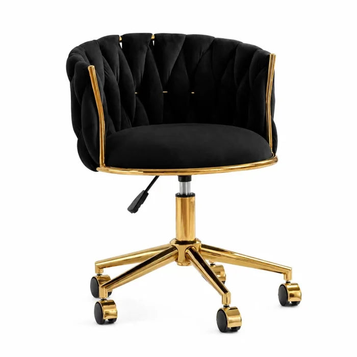 Scaun de salon , Catifea, Baza Aurie negru