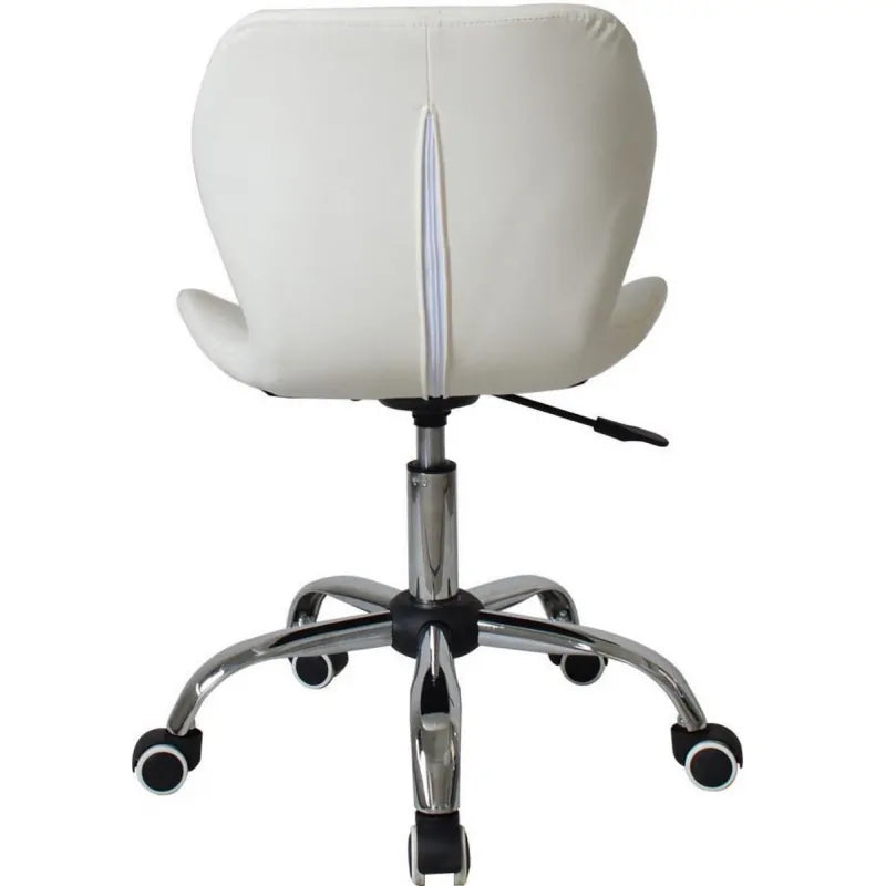 Scaun Frizerie Coafor , Reglabil pe Inaltime, Piele Ecologica alb