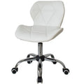 Scaun Frizerie Coafor , Reglabil pe Inaltime, Piele Ecologica alb