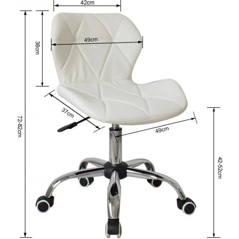 Scaun Frizerie Coafor , Reglabil pe Inaltime, Piele Ecologica alb