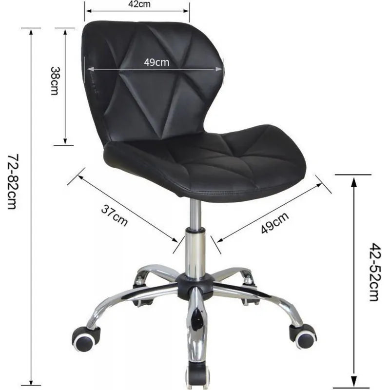 Scaun Frizerie Coafor  Reglabil pe Inaltime, Piele Ecologica negru