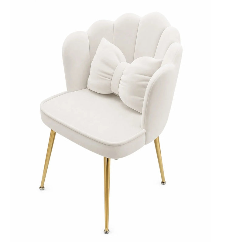 Scaun Salon - Harmony White Living cu picioare aurii