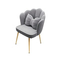Scaun Salon - Living cu picioare aurii Gri