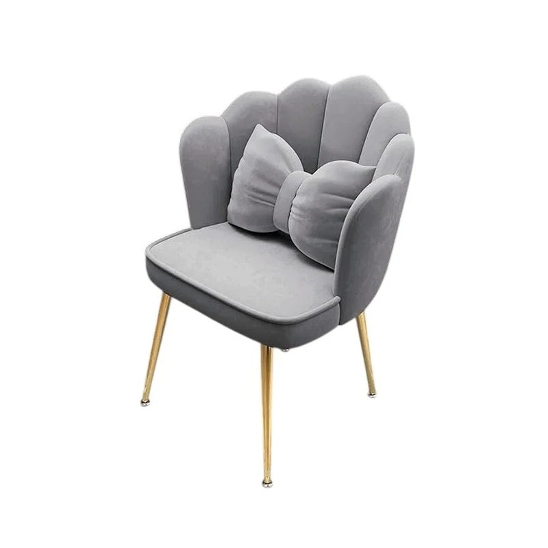 Scaun Salon - Living cu picioare aurii Gri