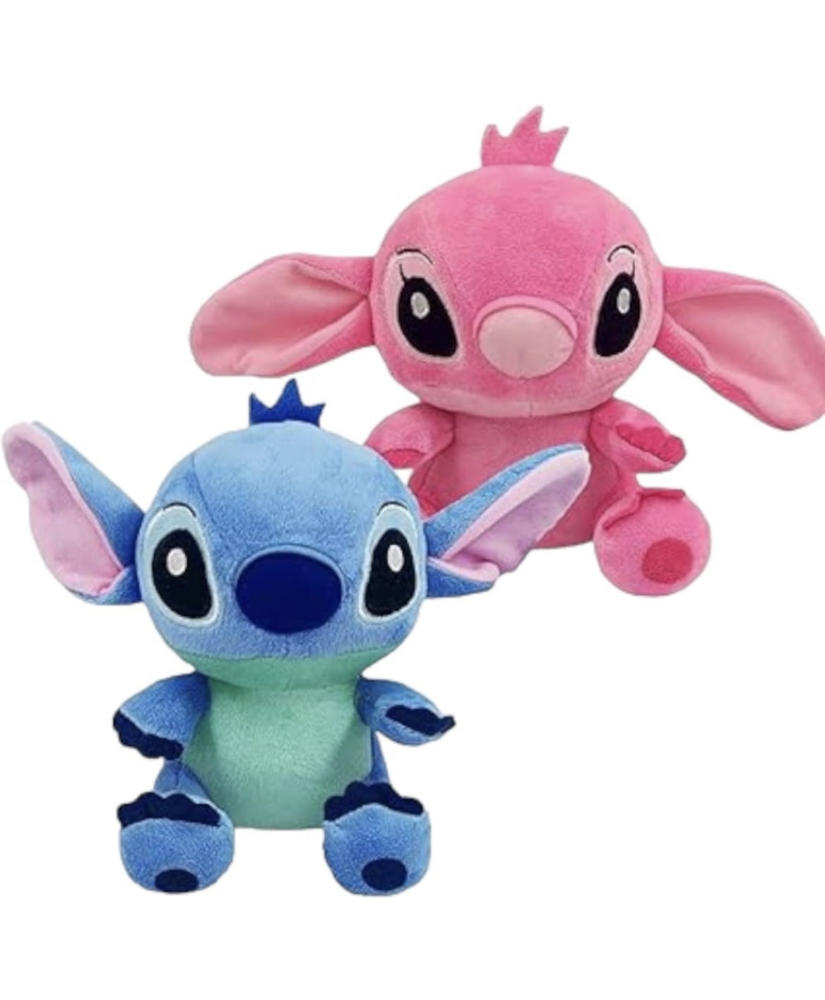 Set 2 Jucarii de Plus, Lilo & Stitch, 28 cm, Albastru/Roz